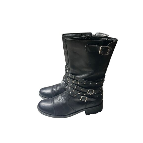 Harley-Davidson Women's Black Kennedy Studded Leather Motorcycle Boots Size 9.5 - Picture 4 of 15